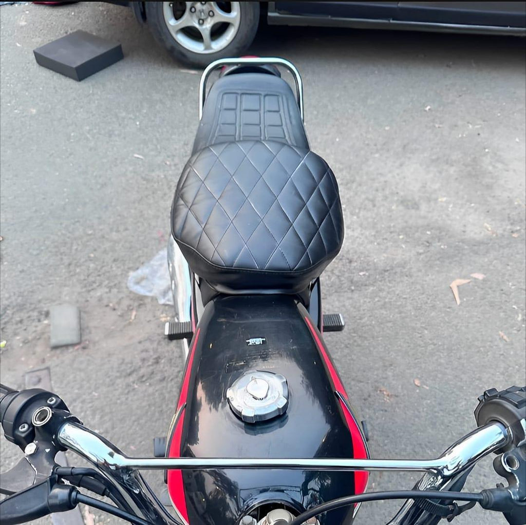 Black Quilted Bike Seat Cushion for Pakistani Riders