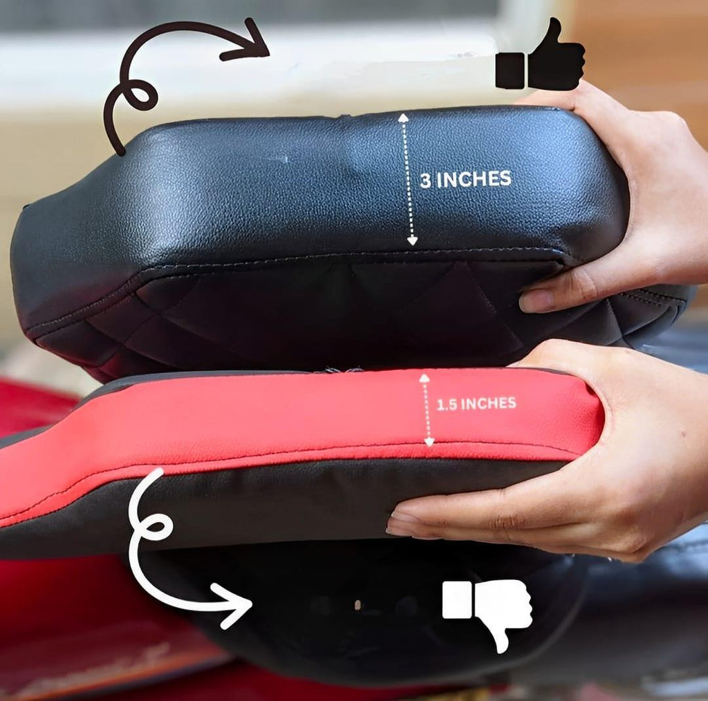 Black Quilted Bike Seat Cushion for Pakistani Riders