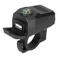 USB Fast Charger with Compass Black Motorcycle