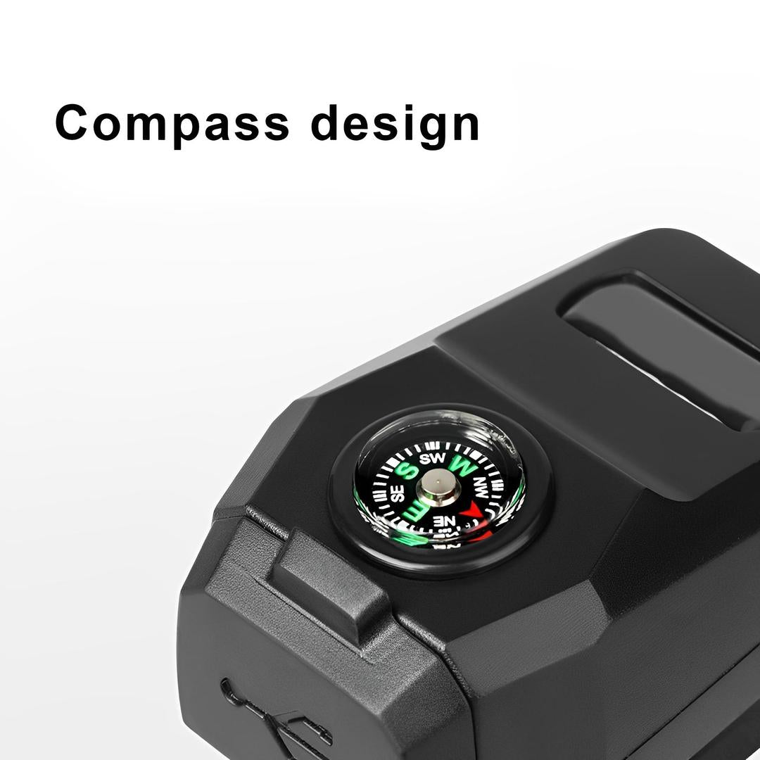 USB Fast Charger with Compass Black Motorcycle