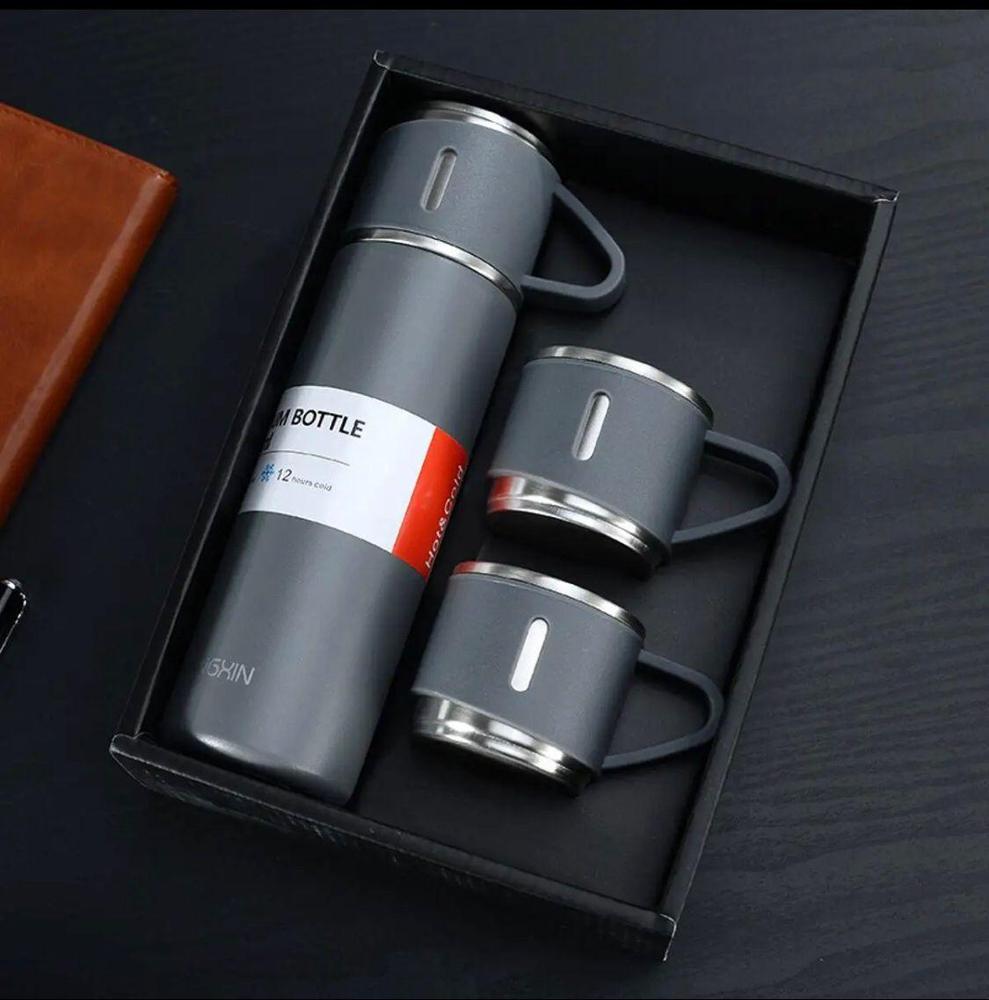 Stylish Vacuum Flask Set Stainless Steel Hot Cold 12Hr