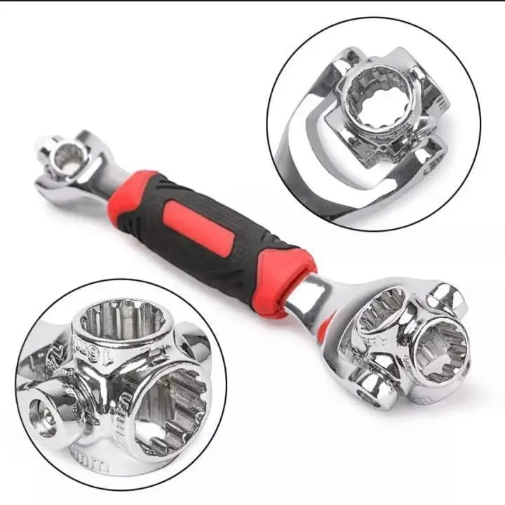 Stainless Steel Wrench Red Black Ergonomic Handle