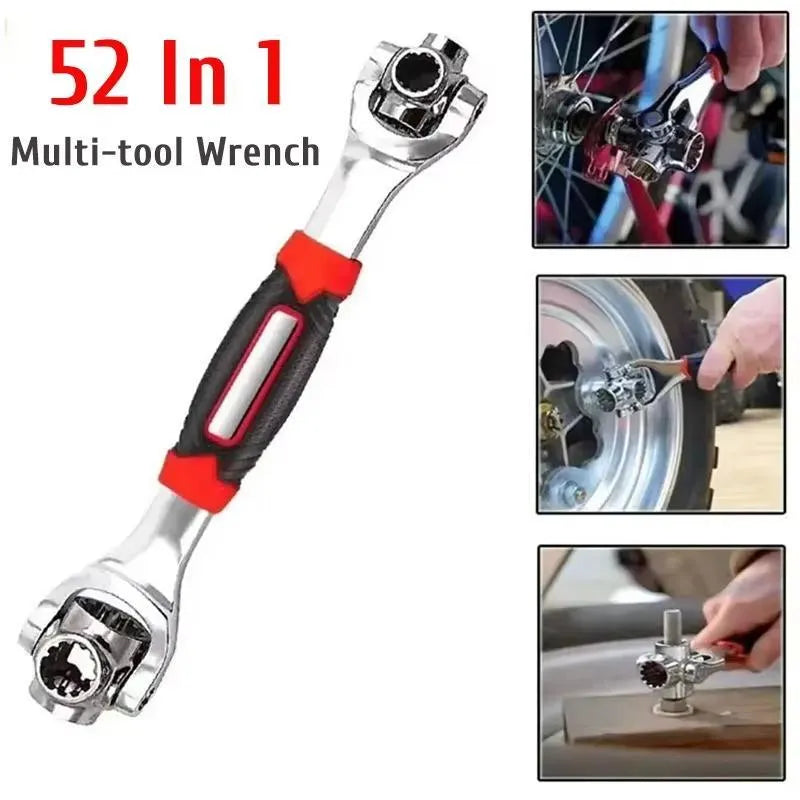Stainless Steel Wrench Red Black Ergonomic Handle