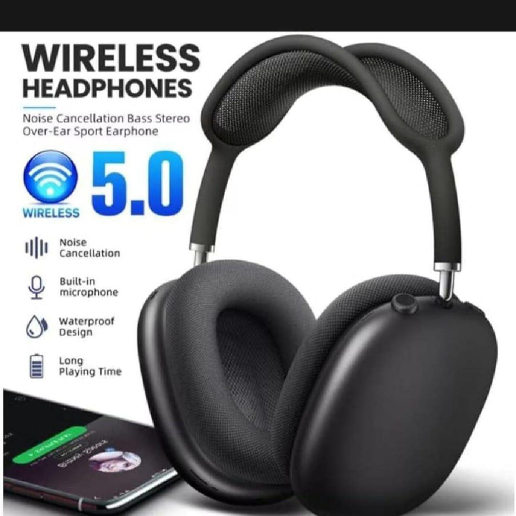 Wireless Bluetooth 5.2 Headphones with ANC & Super Bass Black