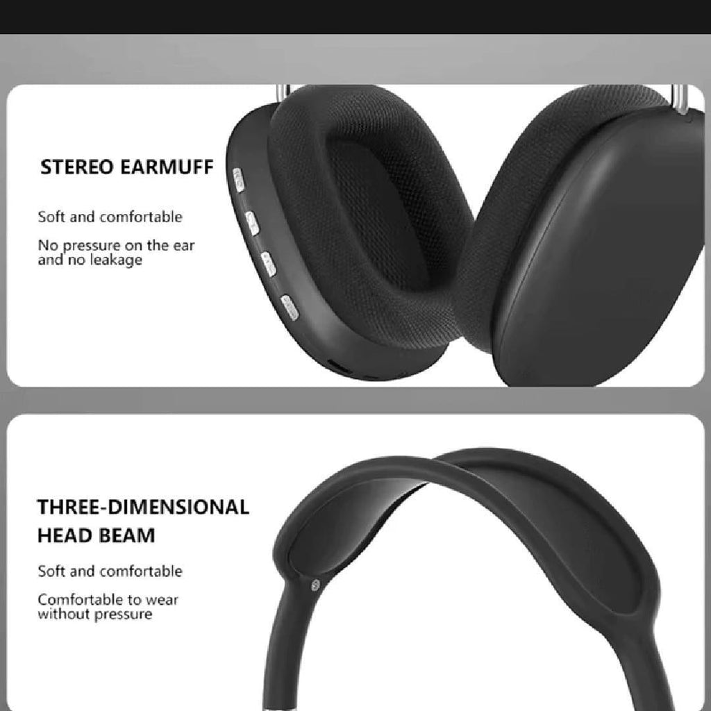 Wireless Bluetooth 5.2 Headphones with ANC & Super Bass Black