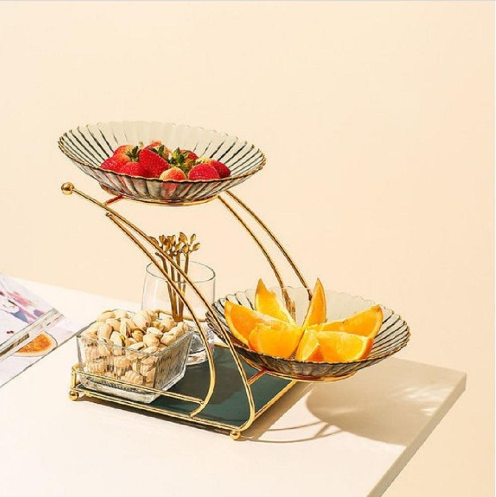 Golden Iron Bowl Stand 2-Tier