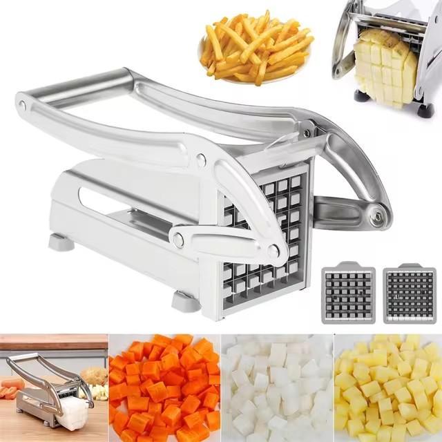 Stainless Steel Potato Fry Cutter 7.5cm Easy Clean Durable