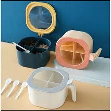 Stylish 4-Compartment Spice Box for Pakistani Kitchens