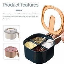 Stylish 4-Compartment Spice Box for Pakistani Kitchens