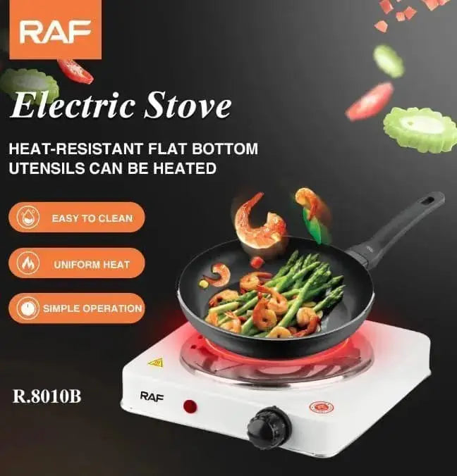 Electric Stove 1000W Stainless Steel White Compact