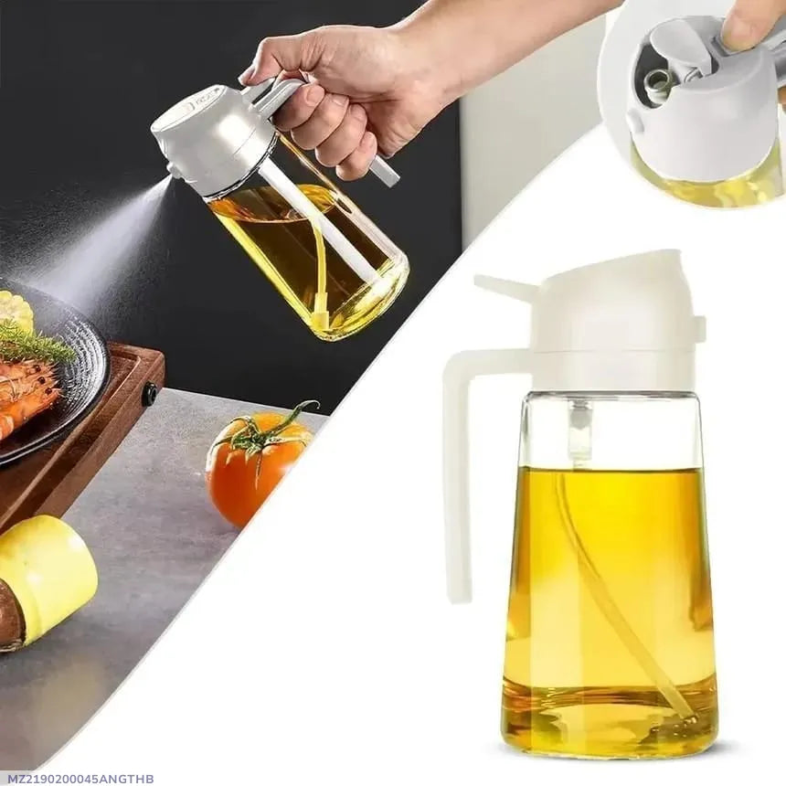 Glass Oil Spray Bottle Grey 3cm Spray Nozzle