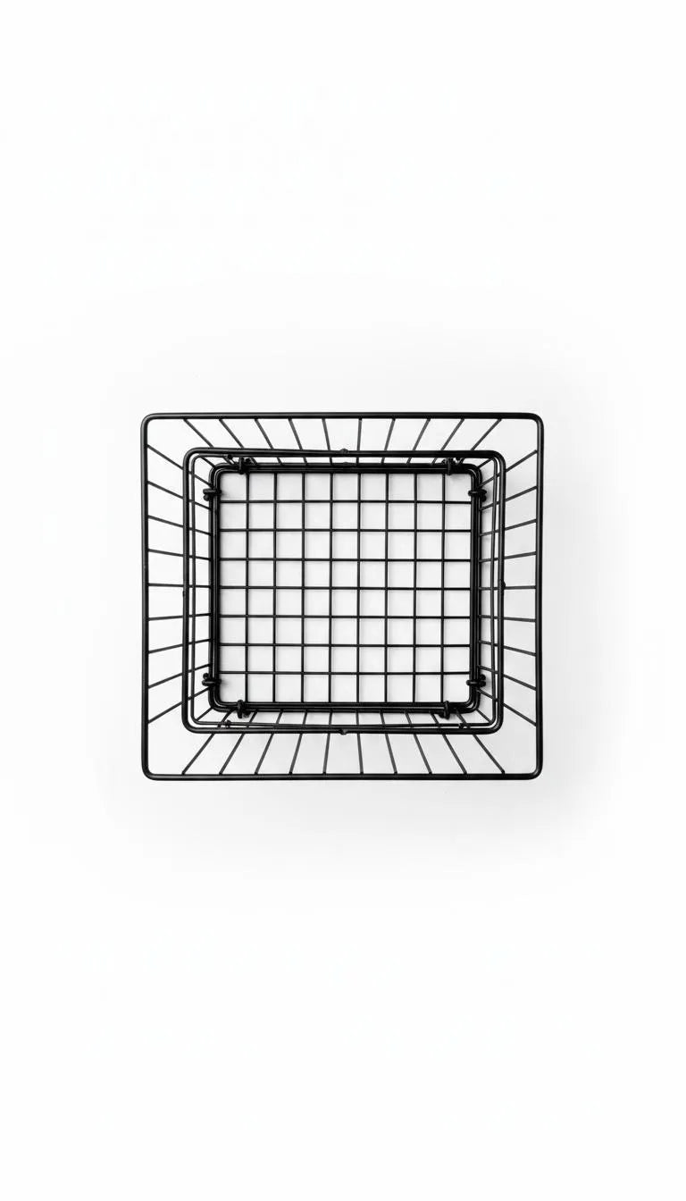 2-Tier Black Stainless Steel Fruit Basket for Kitchen Countertop