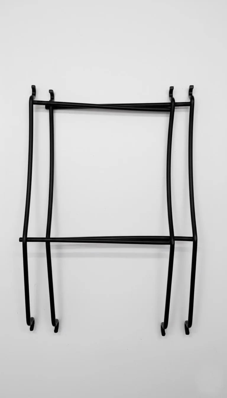 2-Tier Black Stainless Steel Fruit Basket for Kitchen Countertop