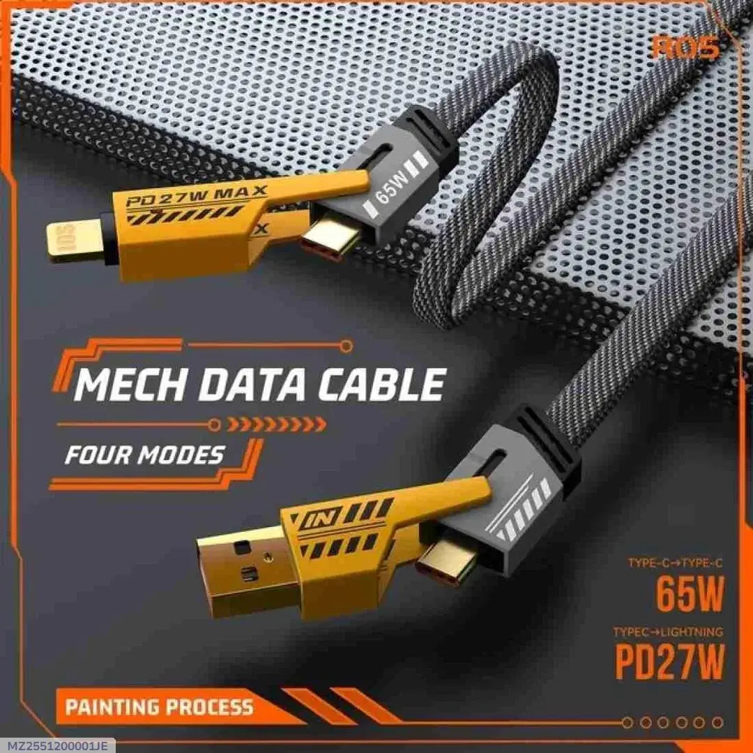 Fast Charging Cable 65W Type-C Golden Braided