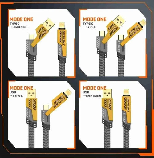 Fast Charging Cable 65W Type-C Golden Braided