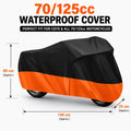 Bike Cover Waterproof Universal for 70cc & 125cc Motorcycles – Dustproof, Rainproof, UV Protection, Scratch Resistant, (Random Color)