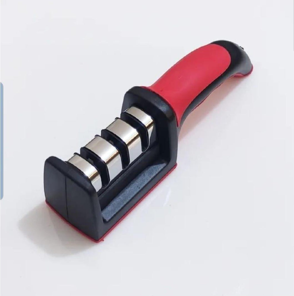 Kitchen Knife Sharpener Red Black ABS Plastic 1 Pc