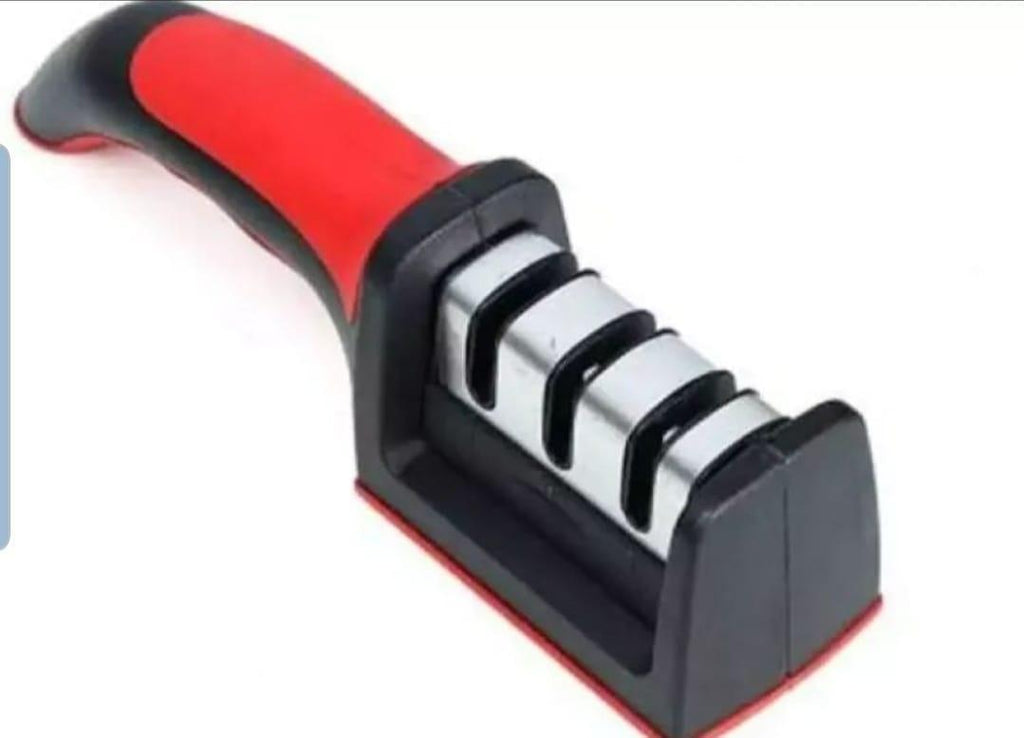 Kitchen Knife Sharpener Red Black ABS Plastic 1 Pc