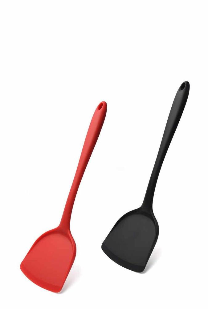 Non-Stick Silicone Spatula Red Black Heat Resistant