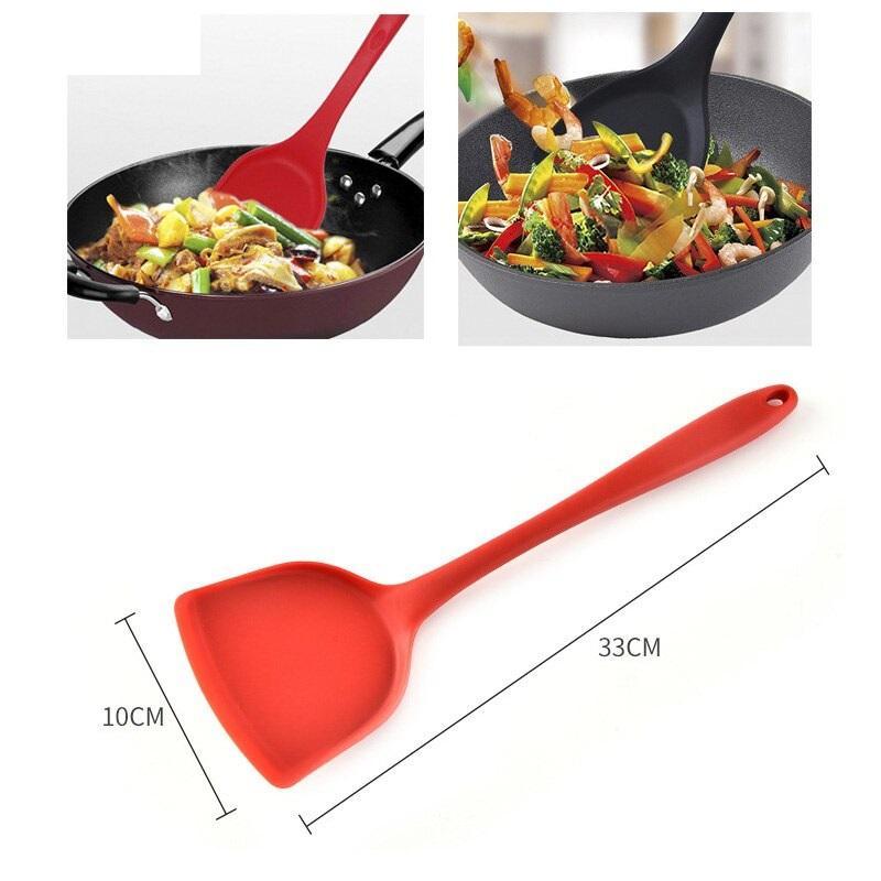 Non-Stick Silicone Spatula Red Black Heat Resistant