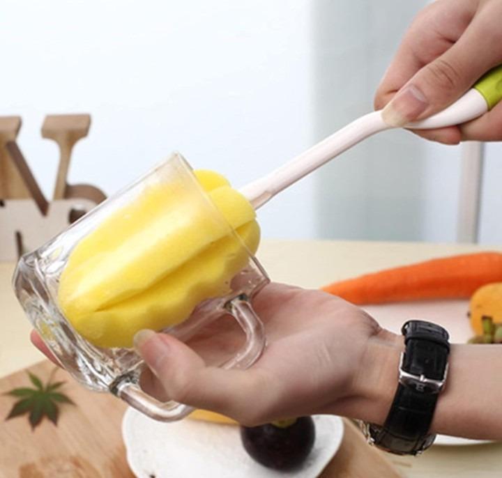 Green Plastic Cleaning Brush for Glass Bottles
