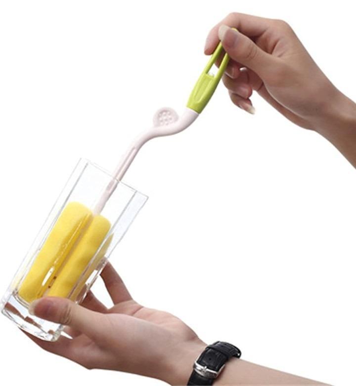 Green Plastic Cleaning Brush for Glass Bottles