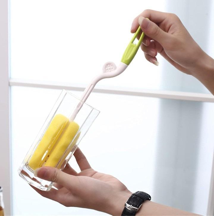 Green Plastic Cleaning Brush for Glass Bottles