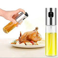 Glass Oil Spray Bottle 7.1" White Non-Slip Grip