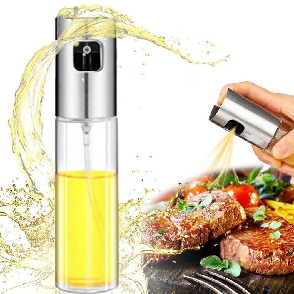 Glass Oil Spray Bottle 7.1" White Non-Slip Grip