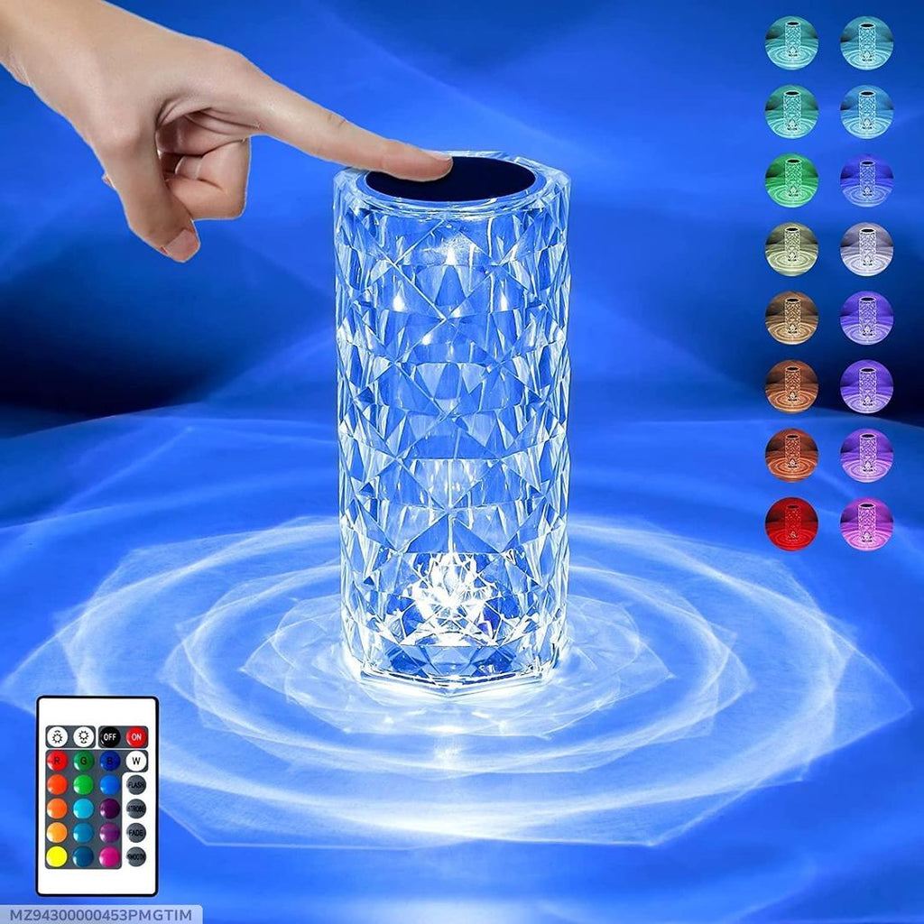 Rechargeable Table Lamp 16 Colors Remote Control White ABS