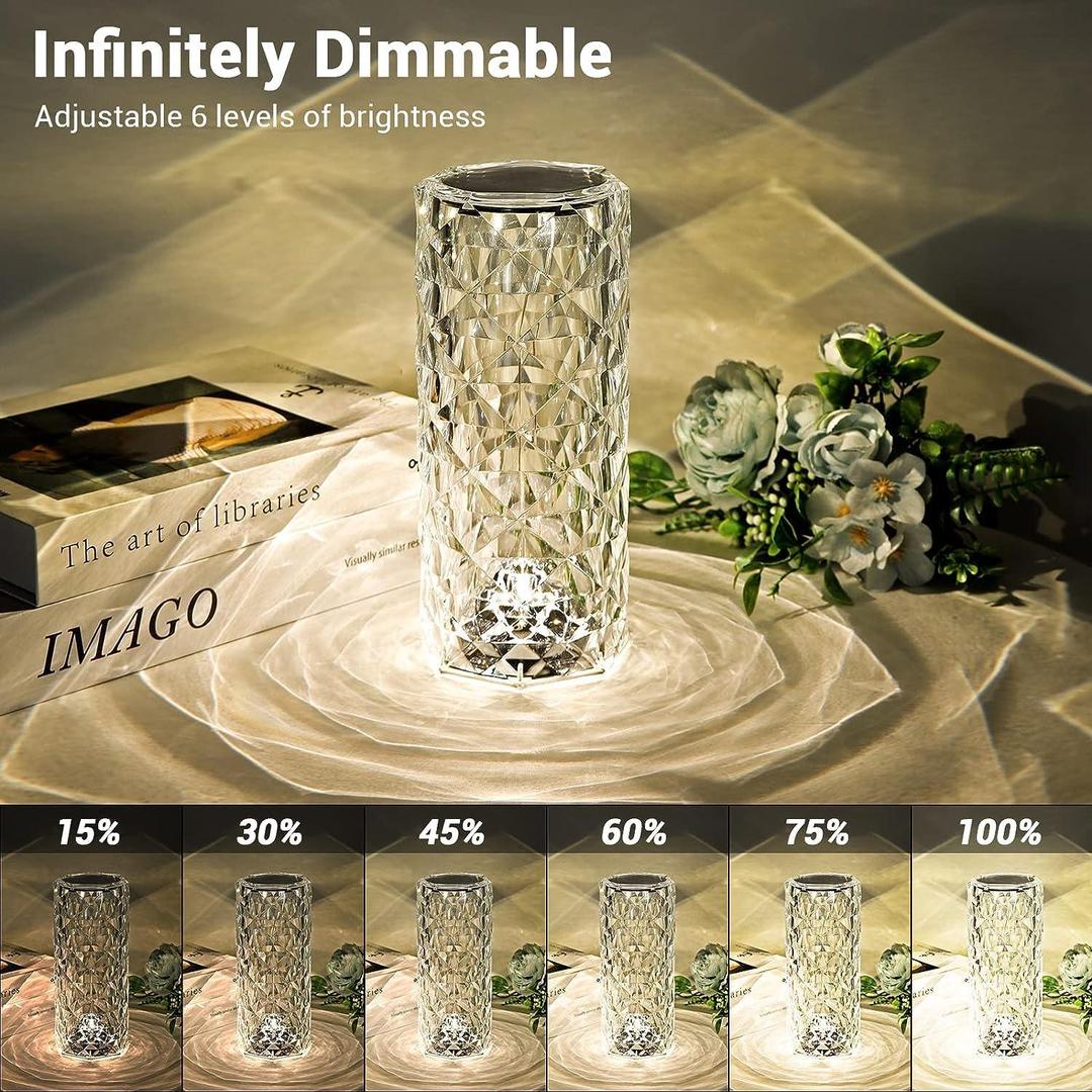Rechargeable Table Lamp 16 Colors Remote Control White ABS