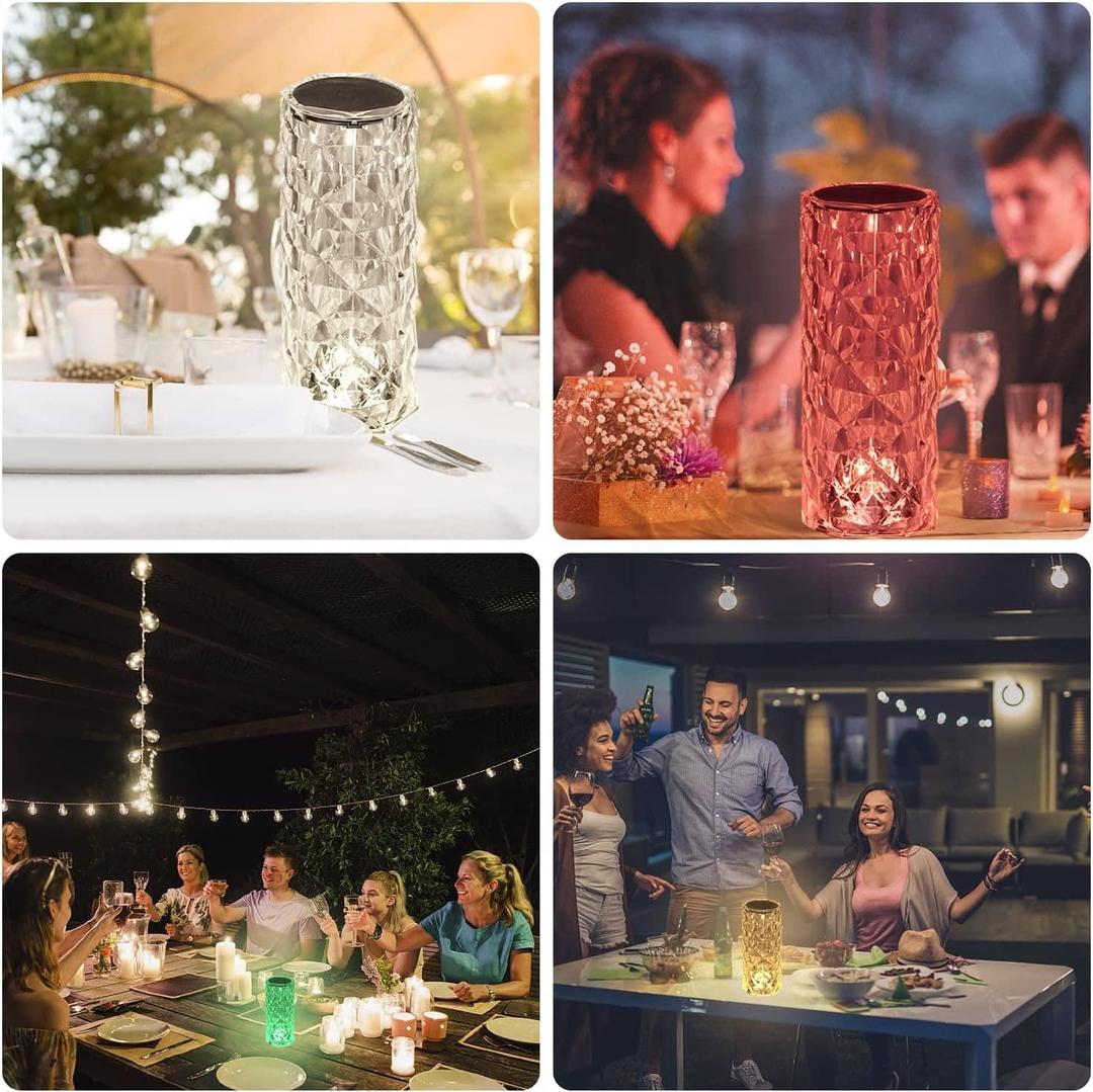 Rechargeable Table Lamp 16 Colors Remote Control White ABS