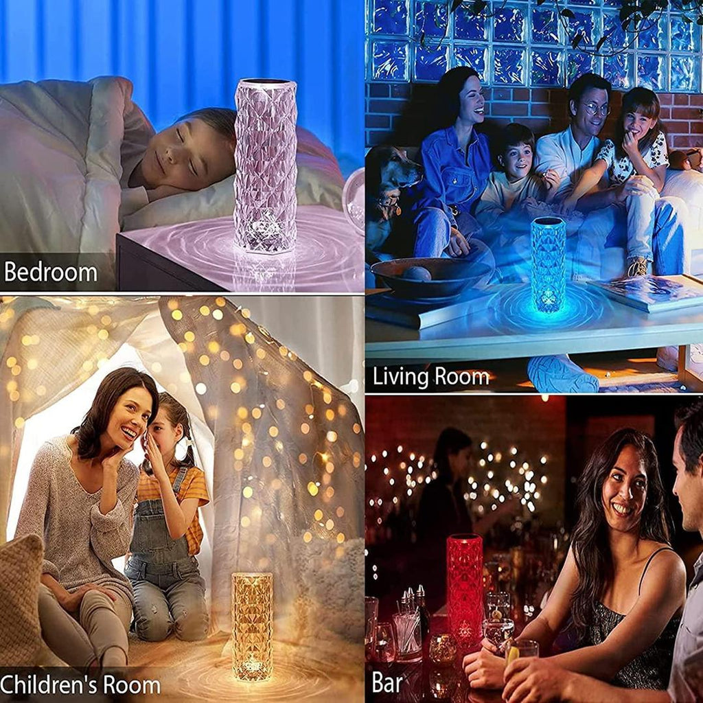 Rechargeable Table Lamp 16 Colors Remote Control White ABS