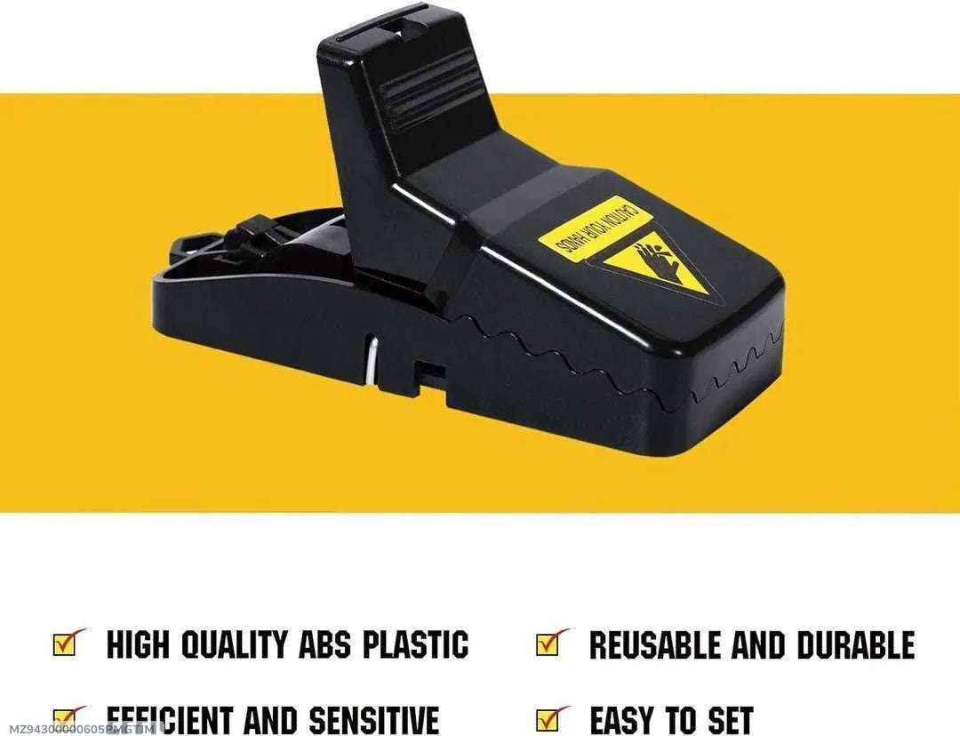 Black Reusable Mouse Trap ABS Plastic Easy Setup