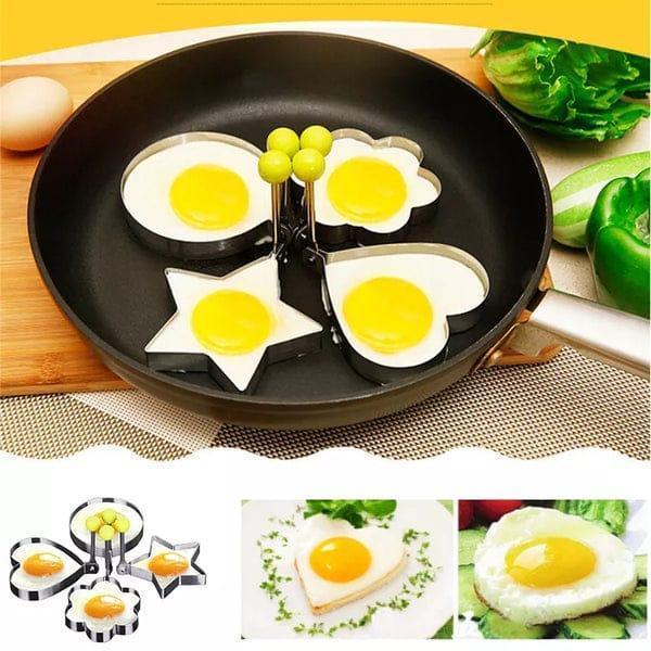 Egg Mold Set with 4 Shapes for Breakfast & Dinner