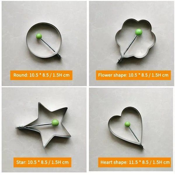 Egg Mold Set with 4 Shapes for Breakfast & Dinner