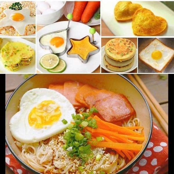 Egg Mold Set with 4 Shapes for Breakfast & Dinner